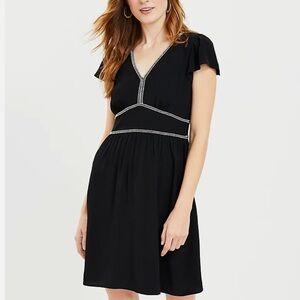 NWT Loft Braided V-Neck Flutter Sleeve Dress Size 12T/12 Tall